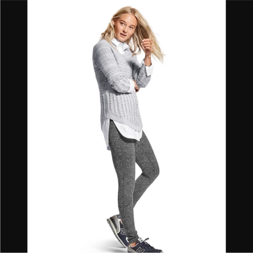 Athleta Herringbone Metro‎ High Rise Legging Size XL Pockets Black Tights 73371
